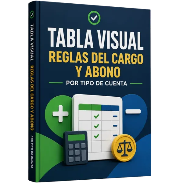 TABLA VISUAL: REGLAS DEL CARGO Y ABONO POR TIPO DE CUENTA